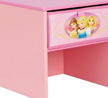 864211 Medium-Density Fibreboard (MDF) Bedside Table with Disney Princesses Theme 36 x 29.5 x 27.5 cm