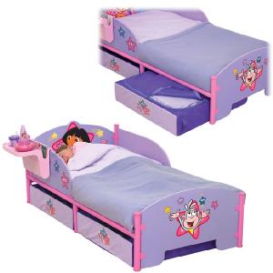Dora The Explorer Toddler Bed and Fabric Storage
