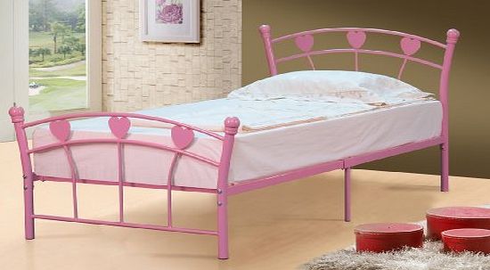 WorldStores Jemima Single Girls Pink Bed Frame Serene 3ft Jemima Bedstead