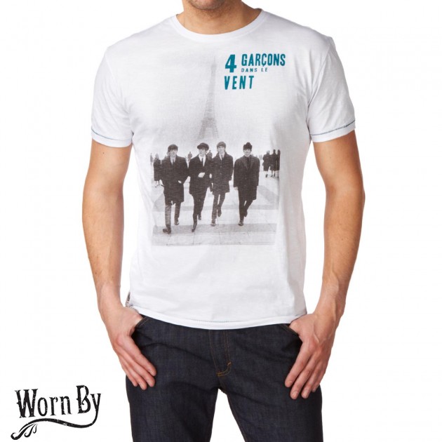 Mens Worn By Beatles 4 Garcons T-Shirt - Ecru