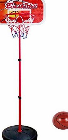 WOTENG TOYS Metal Basketball Set Adjustable Basketball Stand with Net and Tiny Ball Kids Toy Outdoor Indoor Sport Game Play Set for 3 Years Old and up,80-158cm