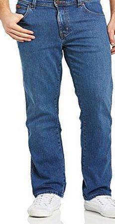 Wrangler Mens Texas Stretch Regular Fit Straight Jeans, Blue (Stonefly), W40/L32