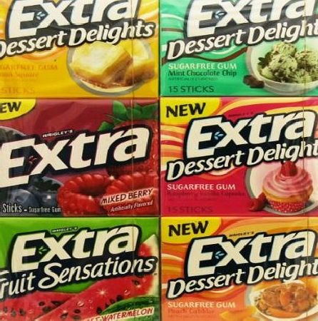 Wrigleys Extra Desserts Chewing Gum 6 Pack Mix (Combination may vary)