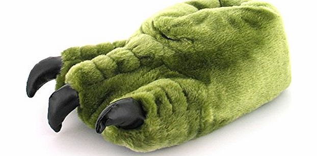 Wynsors Mens/Gents Green Novelty Monster Claw Slippers Ideal Christmas Gift - Khaki - UK SIZE 10