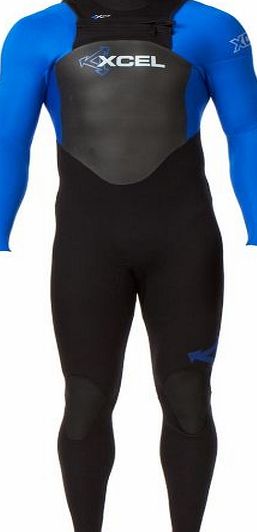 Xcel Mens Xcel SLX 4/3mm X-Zip Wetsuit - Black/Blue