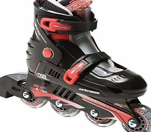 Xcess MX-S780 Boys Adjustable Inline Skates Black/Red UK3-5