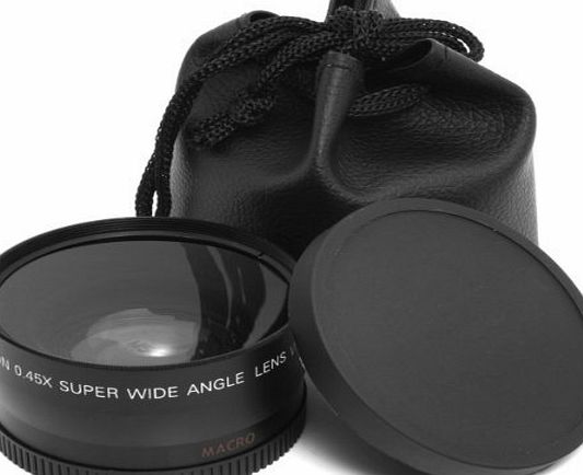 58mm 0.45x Wide Angle + Macro Conversion Lens for Canon Rebel XS T5i T4i T3i T2i T1i T3 6D 7D 70D 60D 700D 650D 1100D 1000D 600D 50D 550D 500D 40D 30D 350D 400D 450D 30D 100D LF37