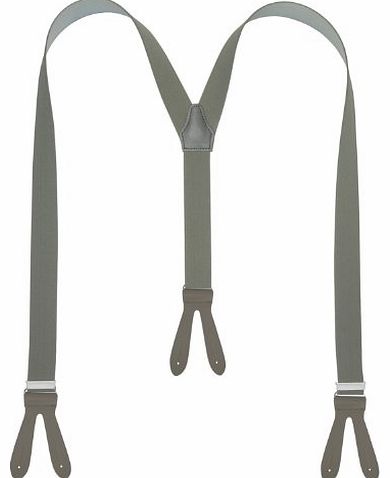 XEIRA High Quality Trouser Braces / Suspender available in many different Design with real Leather Patten/ Strap - Made in Germany (Grey)