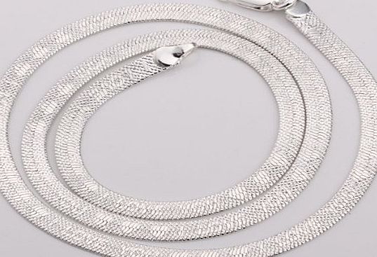 xiaotang444 New Fashion Jewelry Classic Beautiful 925 Womens solid Silver Snake chain necklace   velvet pouch