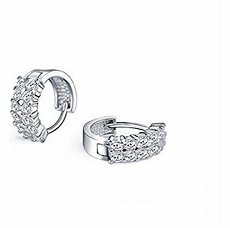 Crystal Stud Earrings Fashion Silver Jewelry for Women Ladies