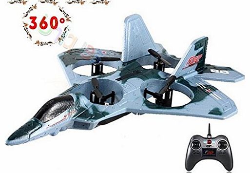 XINTE XT-XINTE Remote Control Toys Airplane Quadcopter Cheerson F22 3D Fly RC Quadcopter Warplane 4CH with 6-Axis Color Blue