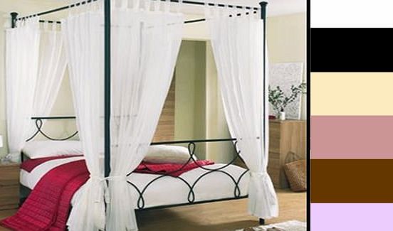 XMQC VOILE FOUR(4) POSTER TOP BED CURTAIN SET - 8 PANELS - MULTIPLE COLOURS