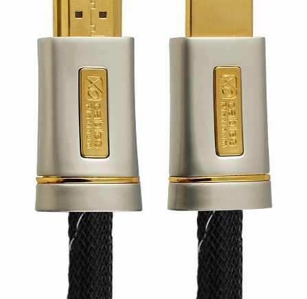 5M (5 Meter) XO PLATINUM HDMI TO HDMI Cable *New 2.0/1.4 Version High-Speed with ETHERNET and 3D 21GPS* FULL HD 2160p/1080p for XBOX 360, PS3, PS4, SKYHD, VIRGIN BOX, DVD, BLU-RAY, UHD, LCD, LED, PLAS