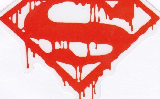 Xoo-Stickers Bleeding Superman (Red) Sticker for Skateboards, Snowboards, Scooters, BMX, Mountain Bikes, Laptops, iPhone, iPod, Guitars etc