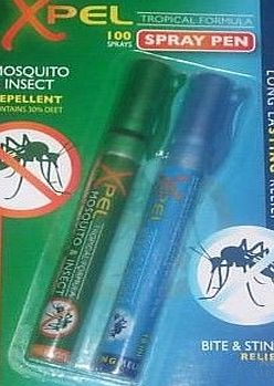 Xpel Bite amp; Sting Relief / Repellent (Pack of 2 Spray Pens)