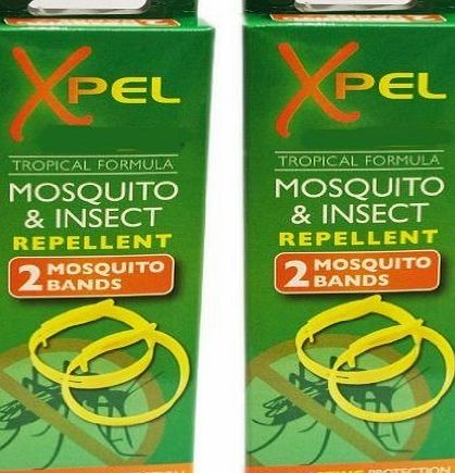 Xpel Mosquito amp; Insect Repellent Wrist Bands (2 Packs) 2 Per Pack =4 Bands