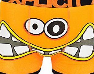 Xplicit Mens ``Mental`` Funny Novelty Boxer Shorts Stag Do Boxers Orange Japonaise Medium