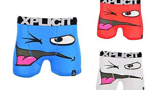 Xplicit Mens``Winky``Funny Novelty Boxer Shorts Stag Do Boxers White X-Large