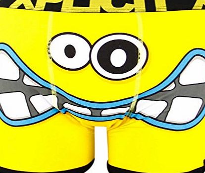 Xplicit New Xplicit Mens Designer Novelty Rude Boxer Trunks Funny Shorts Underwear pants (LARGE, CAUTION BLACK)