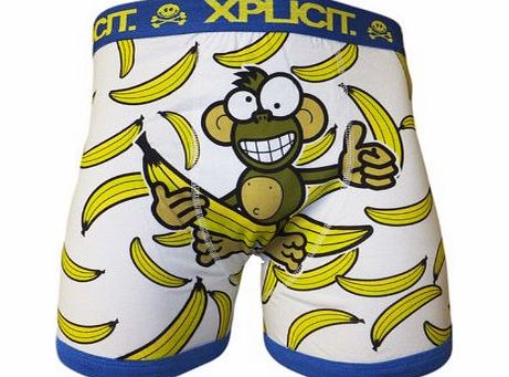 Xplicit Top Banana Novelty Boxer Shorts - Size: S 28-30`` WAIST White