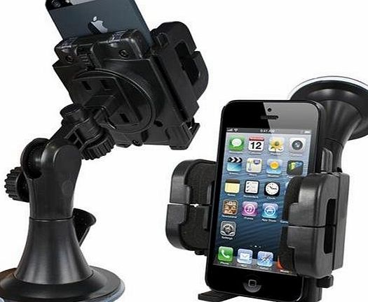 Xtra-Funky Exclusive Universal Car Phone Holder Cradle With 360 Degree Rotate and Window Suction Mount For Mobile Devices Such As PDA, Sat Nav, MP3 Players, Apple iPhone, Samsung, Sony, Nokia, HTC and