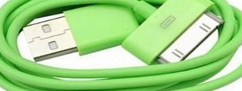 Green Premium Quality USB Sync Charger Data Cable For Apple iPhone 4 4G 4S 3GS 3G 2G iPod Touch 2 3 4 2ND 3RD 4TH Gen iPad 1 amp; 2 32GB 64GB iPod Classic Nano Mini Shuffle - Part of the Crazy4fones 
