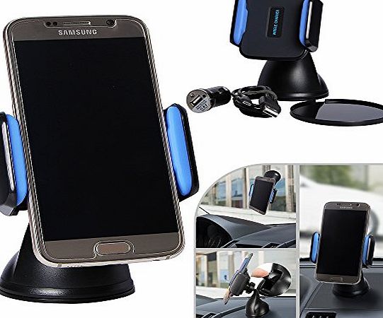 Xtra-Funky Range Wireless Qi In-Car Phone Holder / Desk Top Charger Stand with USB charger adapter and 1 metre Micro-b charging cable for Mobile Phones, PDAs, Sat Navs and more!