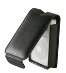Black leather iPod case with belt clip