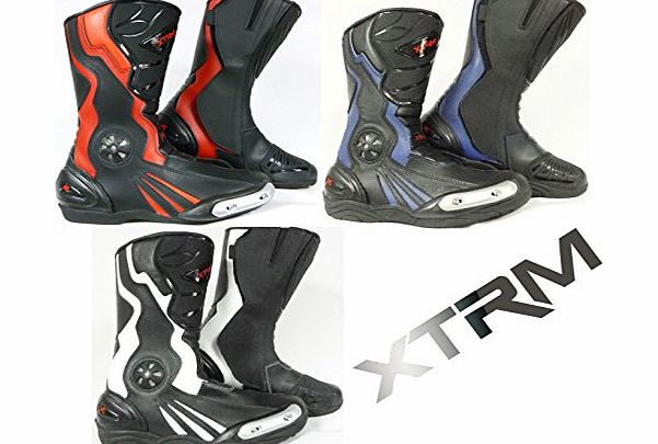 NEW STYLE DESIGN XTRM 710 MOTORBIKE SPORTS RACING BIKER RIDER ARMOUR BOOTS ALL COLORS WITH BALACLAVA (UK 11 / EU 45, BLACK/RED)
