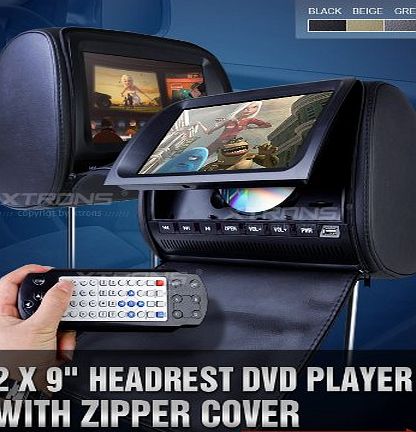 Xtrons HD903 2x9  LCD Car Headrest Pillow CD DVD Player