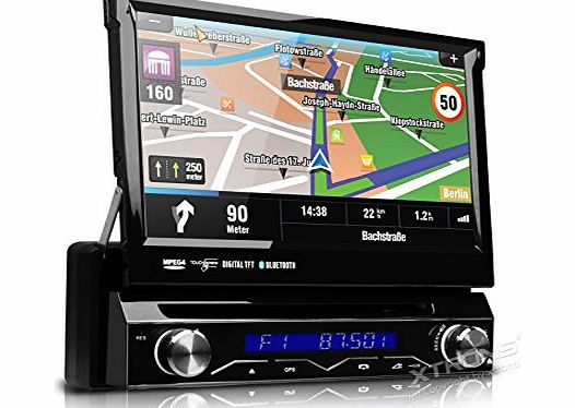 Xtrons  Single 1 Din 7`` Motorized Detachable HD Touch Screen Car Stereo In Dash USB SD IPOD DVD Player GPS