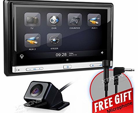 Xtrons  Double DIN 7`` In-Dash Car Stereo DVD Player 2 Din with Bluetooth RDS SD USB Digital HD Touch Screen Steering Wheel Control Reversing Camera Included