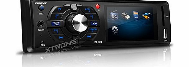 Xtrons  Single Din 3`` HD Digital Screen In Dash Car Stereo Mechless and Deckless Player 1 DIN Video Audio MP3 USB SD FM Radio