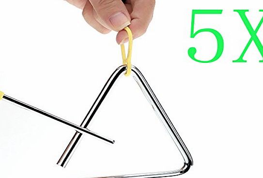 Xu Market XuMarket(TM) Band Triangle Triangolo Percussion Toy Musical Instrument Good Gift for Children Kid Education Preschool 5 Sets