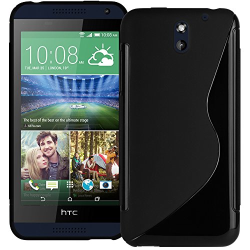 Solid Black S Curve XYLO-GEL Skin / Case / Cover for the HTC Desire 610 Mobile Phone. Includes ClearICE Screen Protector Guard.