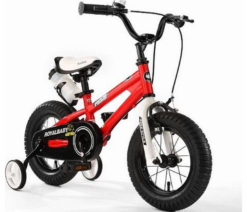 R BABY 12``(S) INCHES FREESTYLE BMX KIDS BIKE IN COLOUR RED + free heavy duty adjustable removable stabilisers+ free sports water bottle and holder (Children: S, RED)