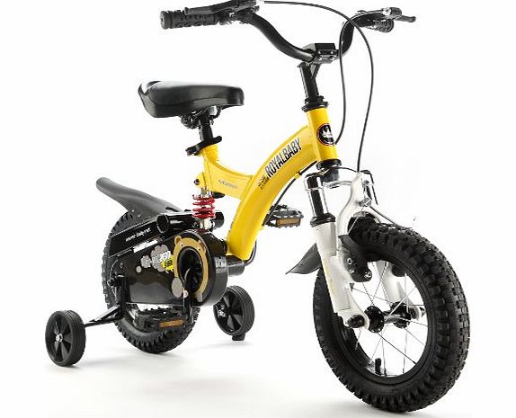 R BABY FLYBEAR FREESTYLE BMX FULL FRONT FORK AND FRAME DUAL SUSPENTION KIDS BIKE IN COLOUR RED, IN SIZE 14`` free heavy duty adjustable removable stabilisers (RED, 14_uk)