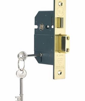 Yale Locks PM560PB25 Hi-Security BS 5 Lever Mortice Sash Lock 67mm 2.5-inch - Polished Brass Finish