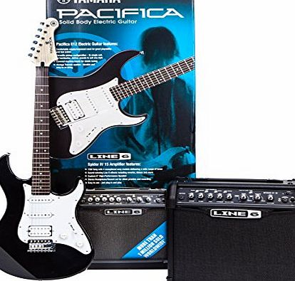 Yamaha PA012 Full Sized Electric Guitar   Line 6 Spider IV 15 Guitar Amp Package Bundle