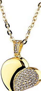 YANX High Quality 8GB/16GB/32GB/64GB/ Fashion Jewelry Bling Shiny Crystal Diamond pendant USB High speed Flash Memory Stick Pen Drive Disk Necklace (16gb, Heart Keychain) (gold)