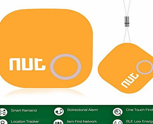 YANX Phone Tracker,Key Finder,YANX Smart Tag Nut 2 Bluetooth Anti-lost Tracker Two-Way Tracking Wallet Key GPS Locator Finder Alarm for iOS/ iPhone/ iPod/ iPad/ Android(Orange)