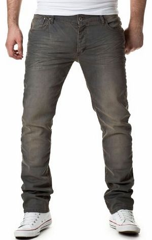 Designer Mens Jeans Standard Fit Straight Jeans , dark gray, W29/L34