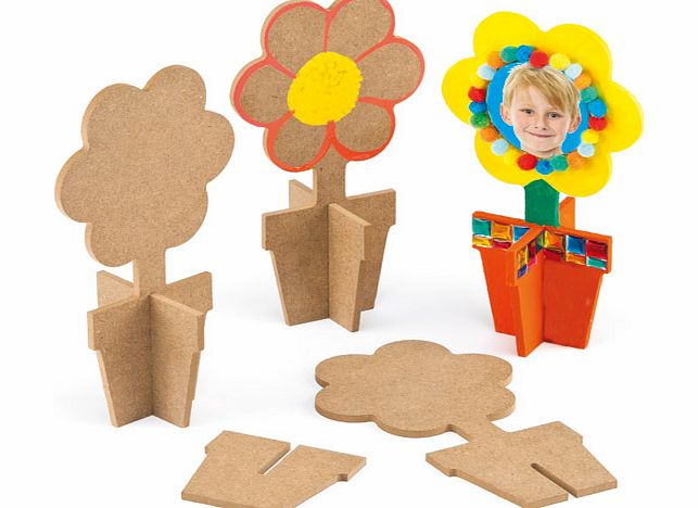 3D Wooden Flowers - Pack of 3