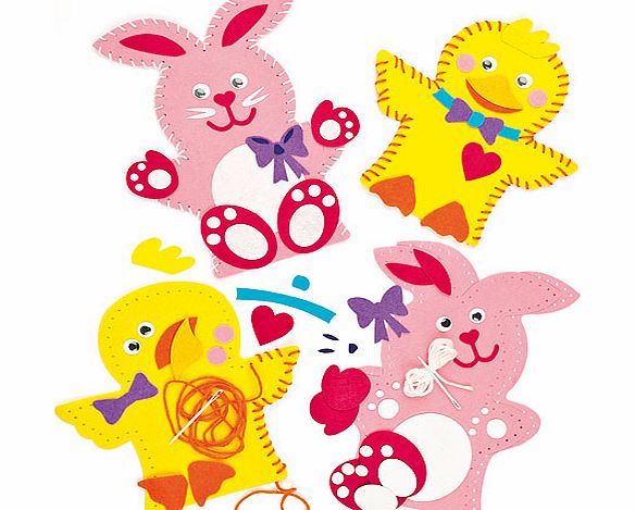 Chick  Bunny Hand Puppet Sewing Kits - Pack of 4