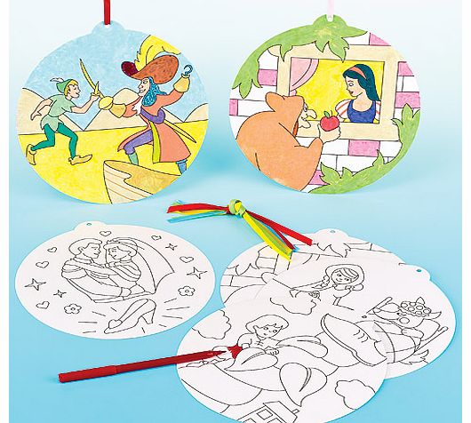 Childrens Story Colour-in Decorations - Pack of 6