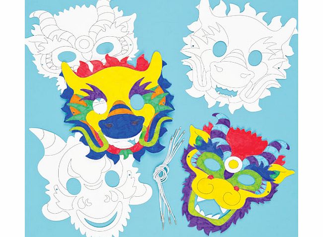 Chinese Dragon Colour-in Masks - Pack of 6