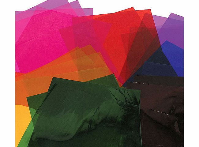 Coloured Cellophane Sheets - Pack of 36