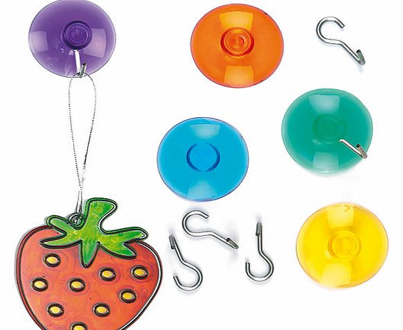 Yellow Moon Coloured Suction Hooks - Pack of 24
