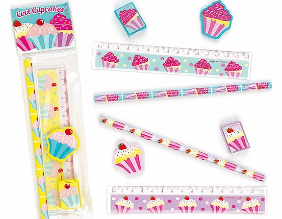 Cool Cupcakes 4-Piece Stationery Set - Pack of 3