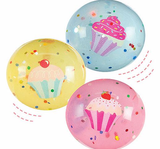 Cupcake Glitter Jet Balls - Pack of 6